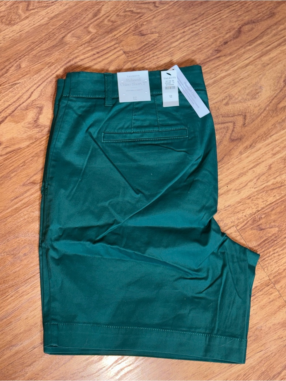 Talbots Forest Green Cotton Stretch Bermuda Shorts - Picture 2 of 2